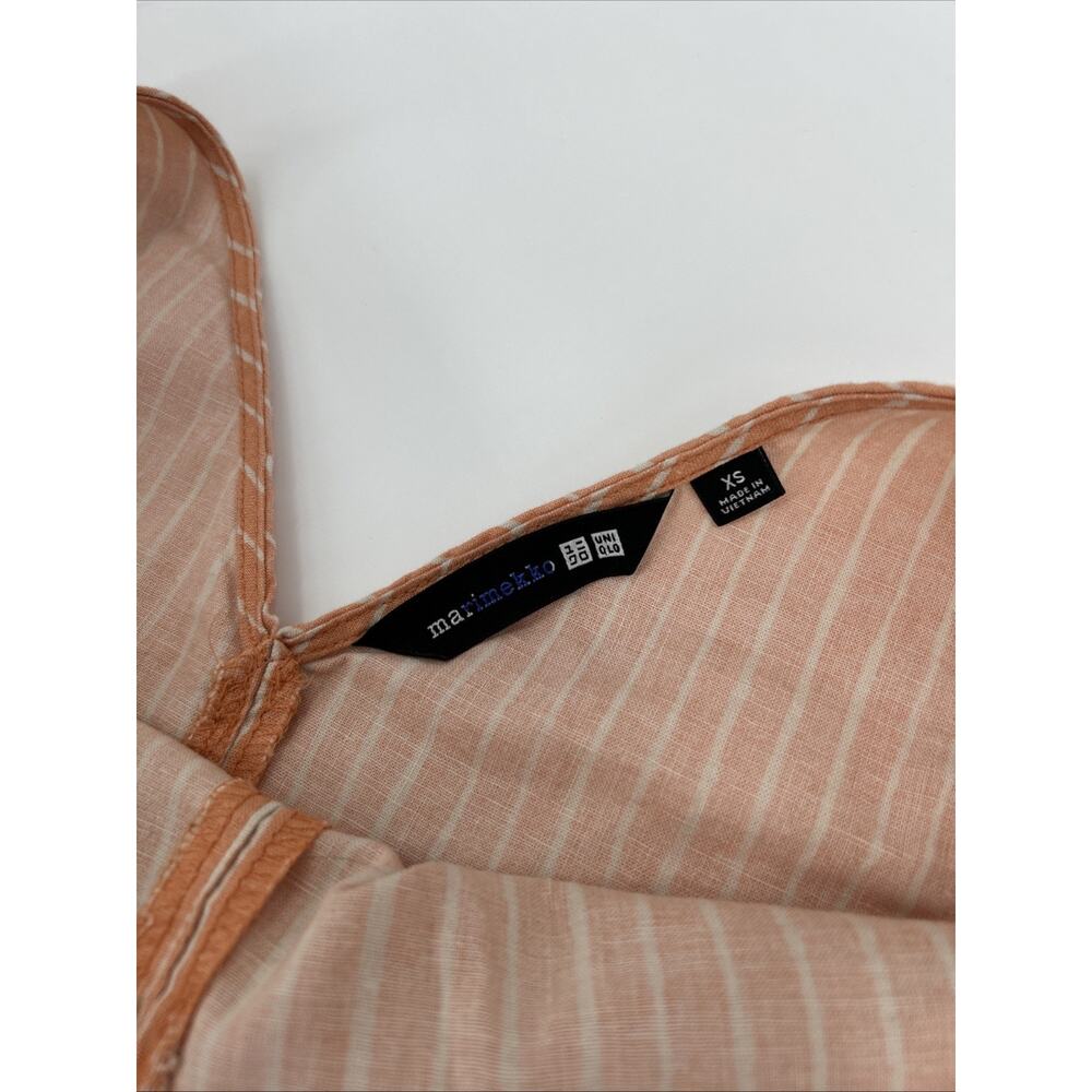 Marimekko X Uniqlo Linen Jumpsuit Womens Size XS Striped Orange Wide Leg - Picture 7 of 12